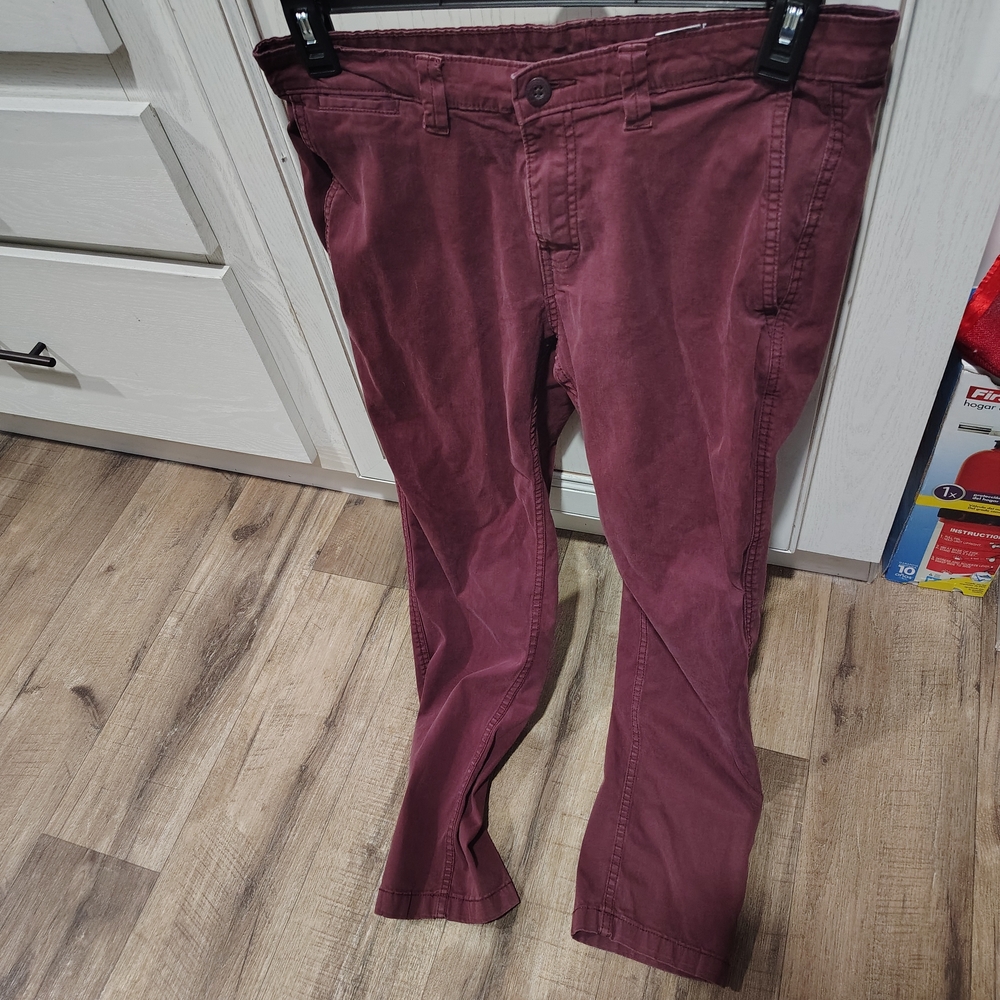 George Men's Dark Red Ankle Jeans